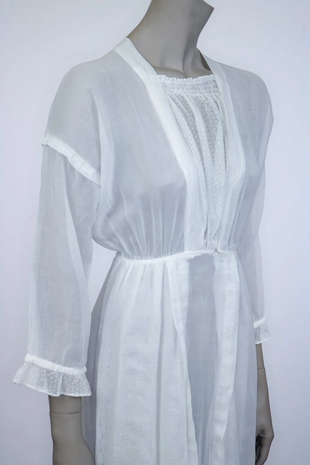 1910s Edwardian Net Lace Lawn Dress