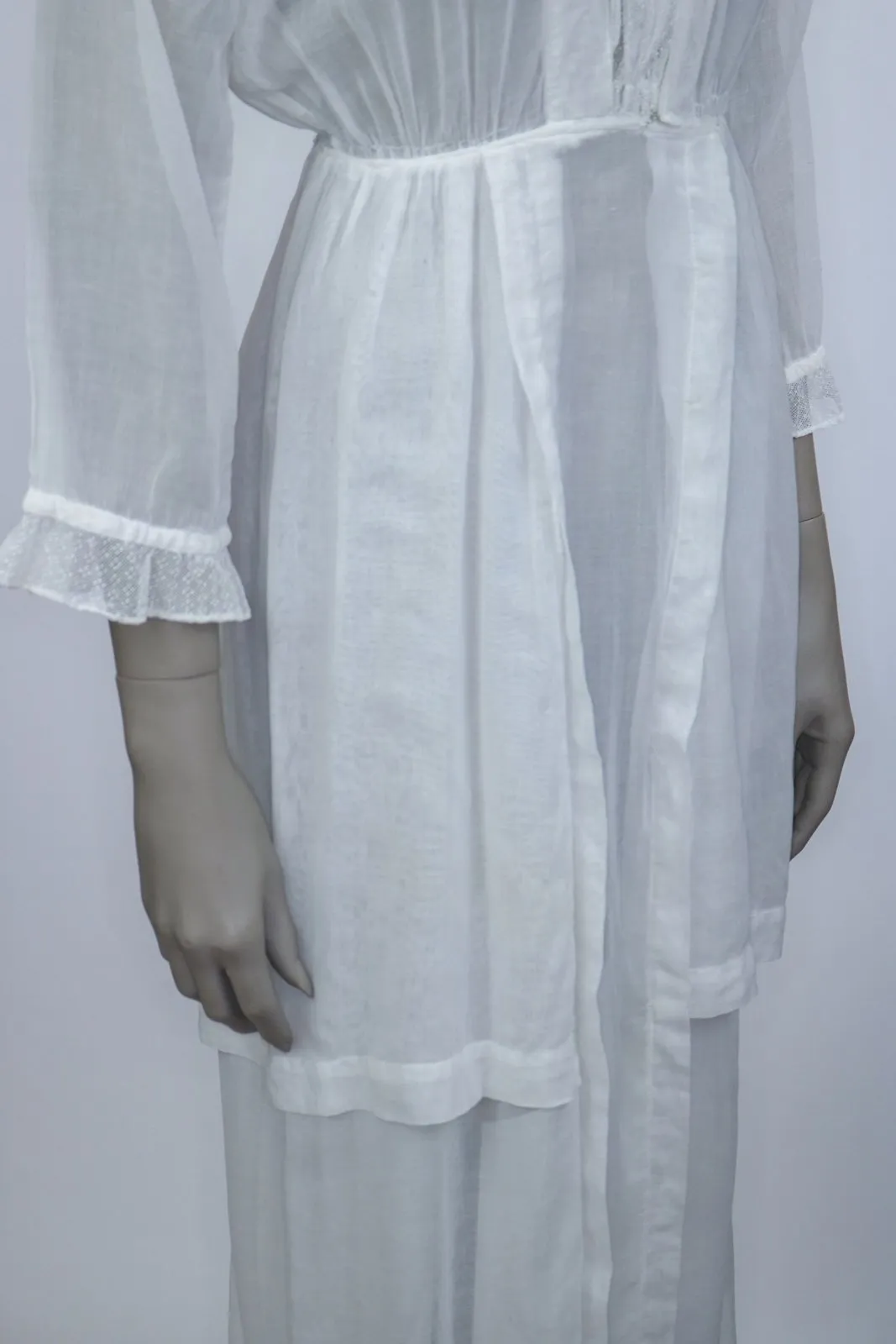 1910s Edwardian Net Lace Lawn Dress