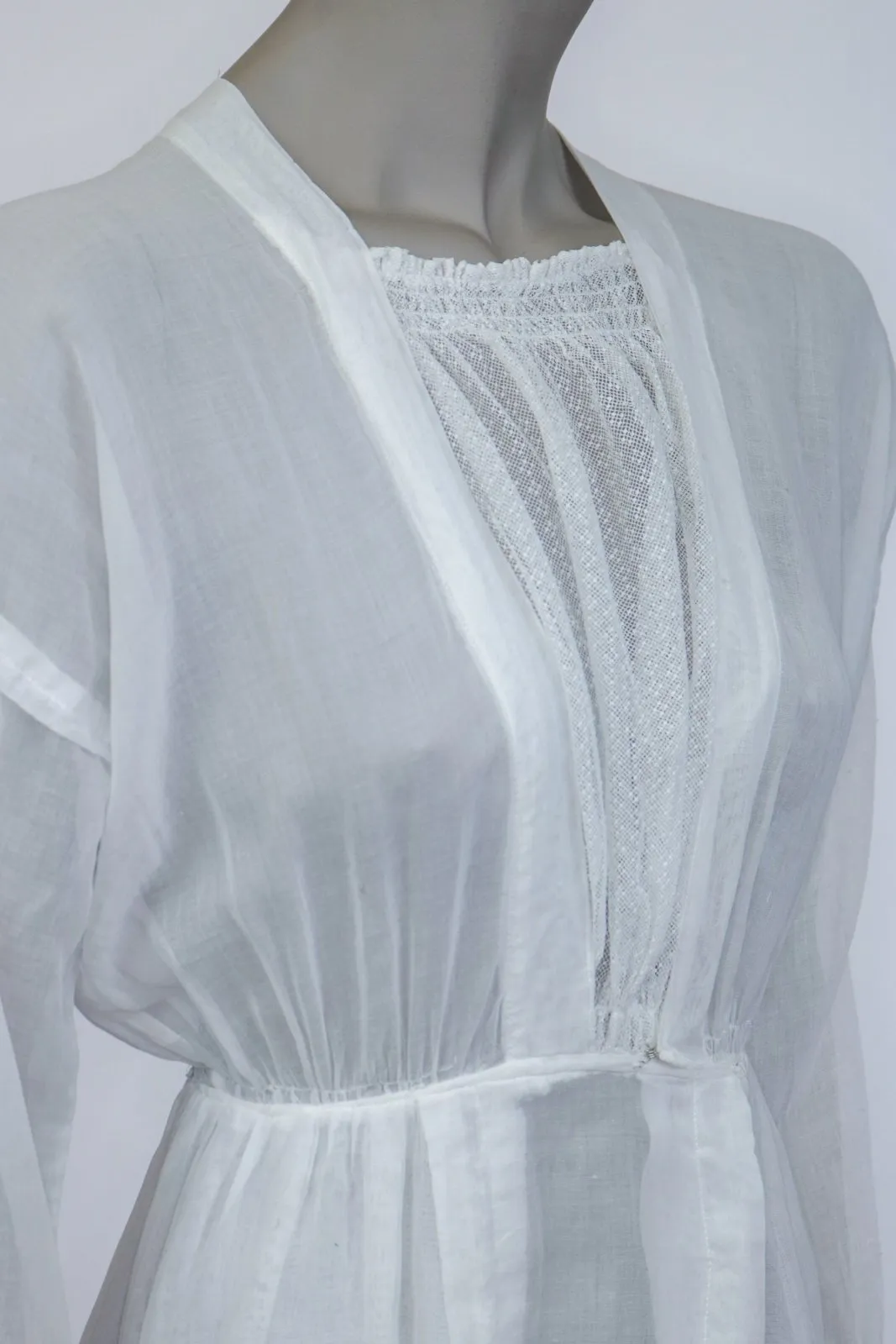1910s Edwardian Net Lace Lawn Dress