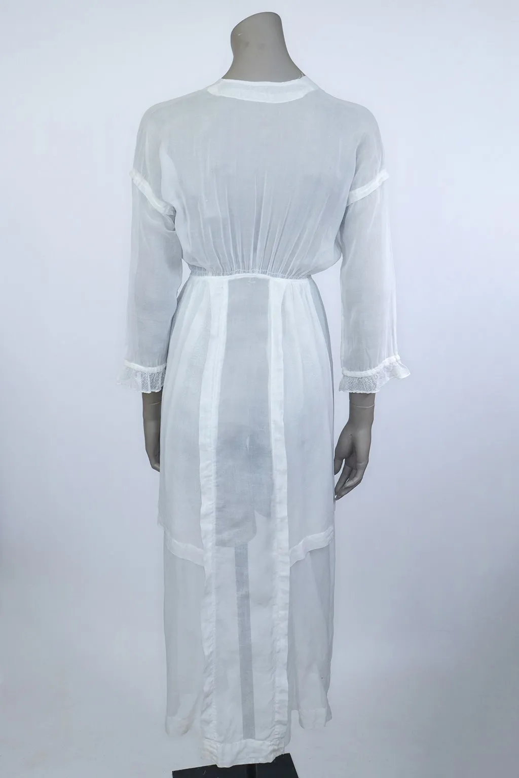 1910s Edwardian Net Lace Lawn Dress