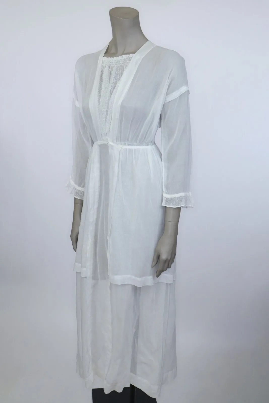 1910s Edwardian Net Lace Lawn Dress