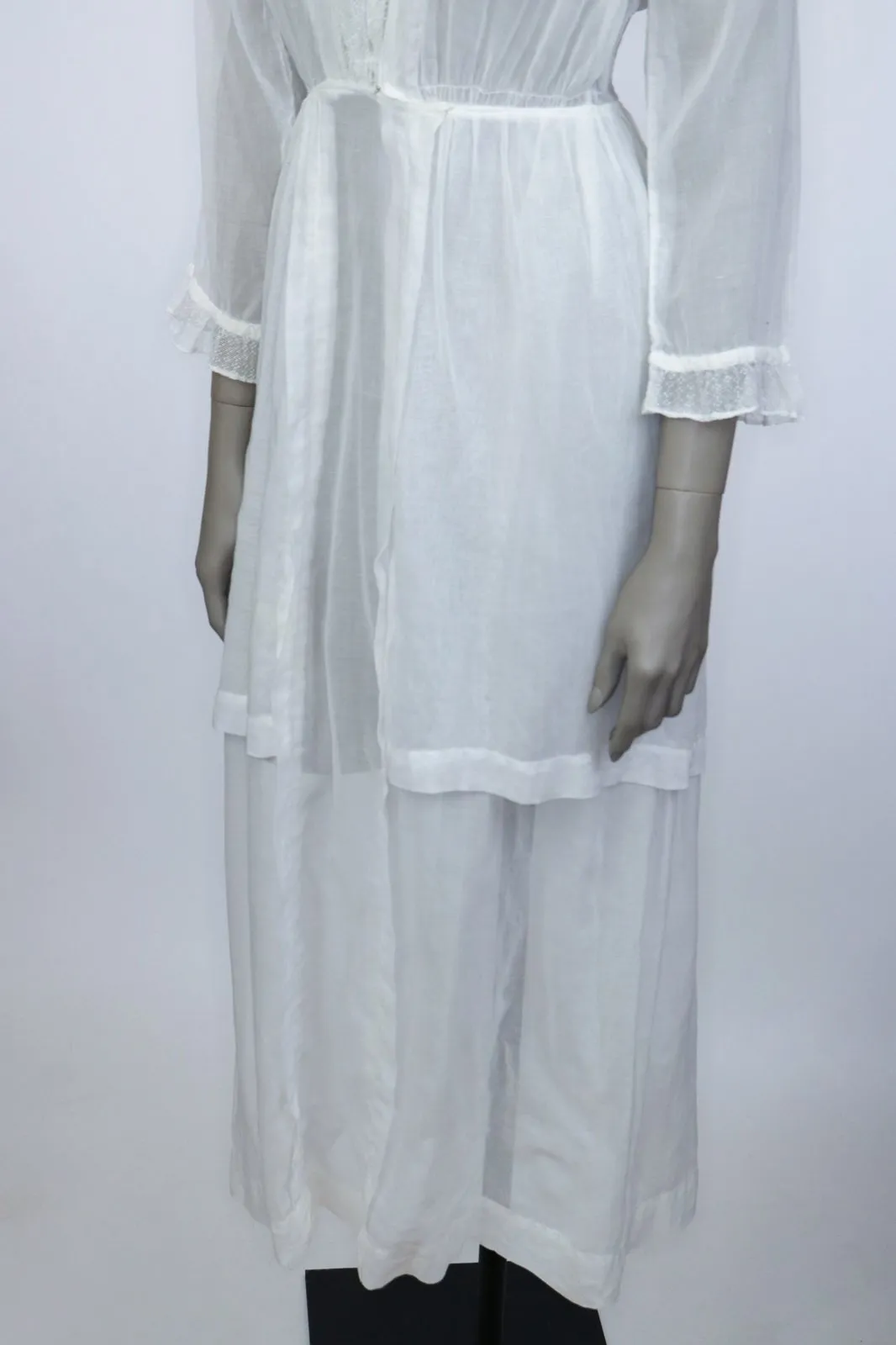 1910s Edwardian Net Lace Lawn Dress