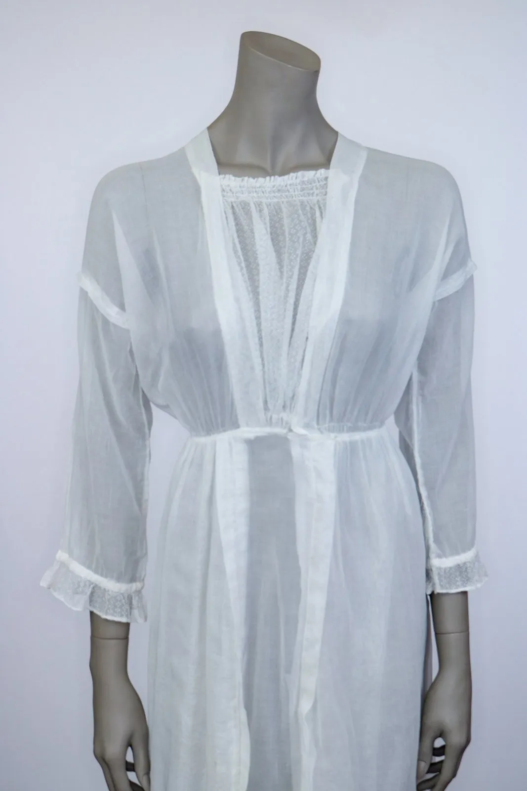 1910s Edwardian Net Lace Lawn Dress