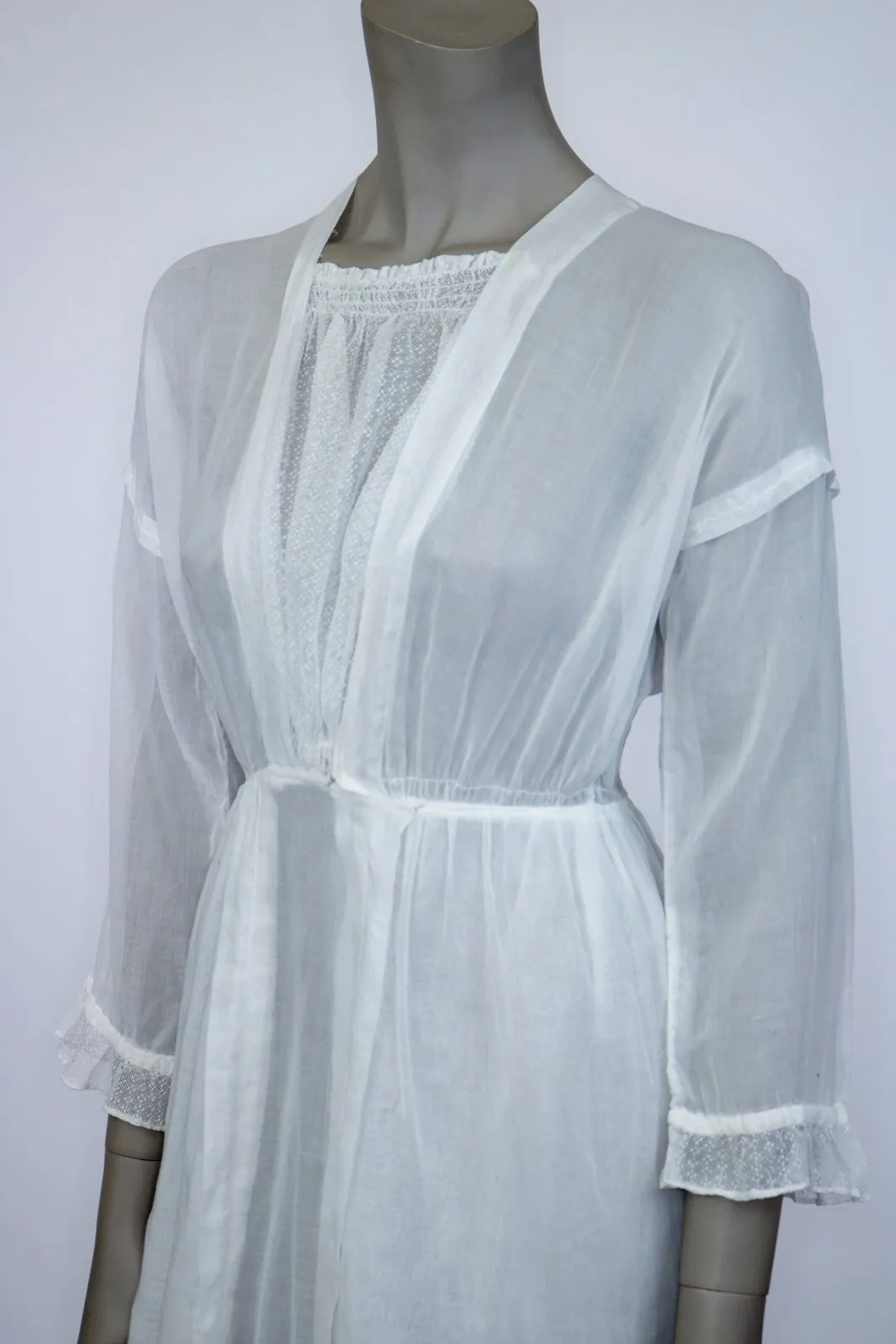 1910s Edwardian Net Lace Lawn Dress