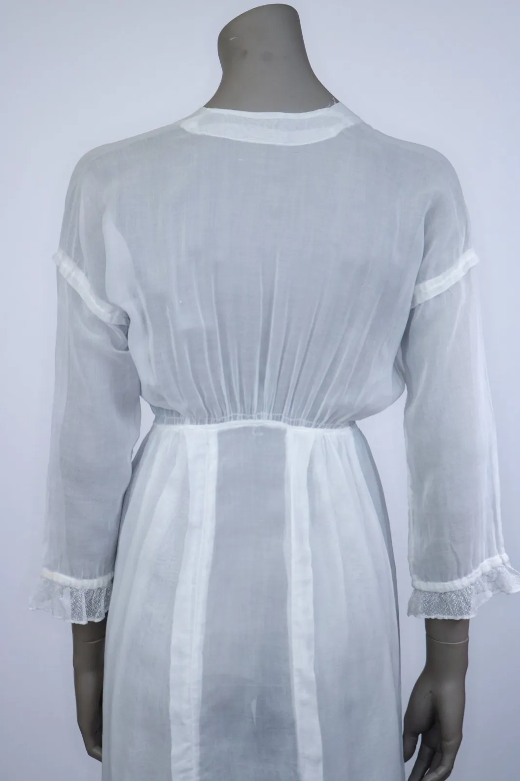 1910s Edwardian Net Lace Lawn Dress