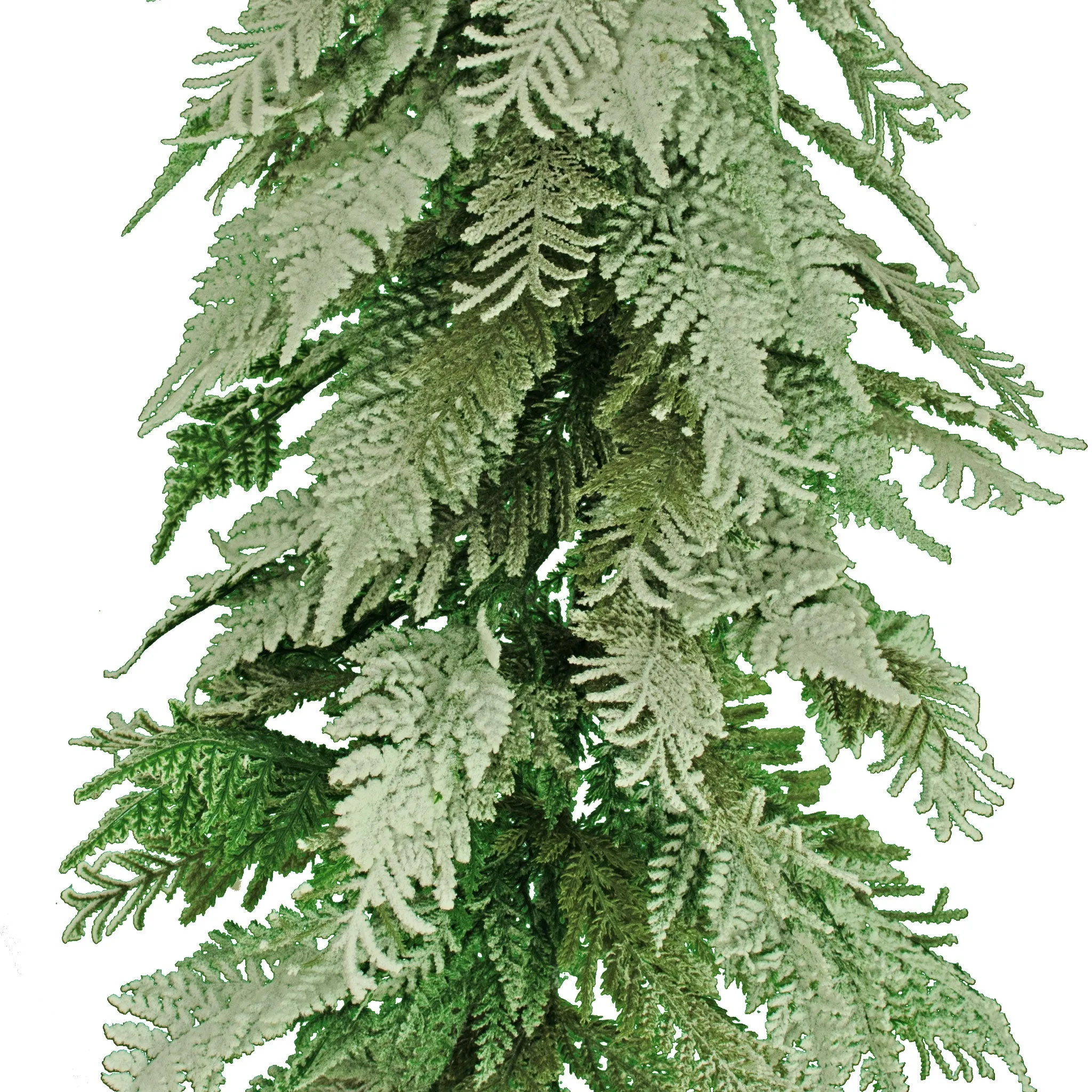 6FT Flocked Cedar and Cypress Garland