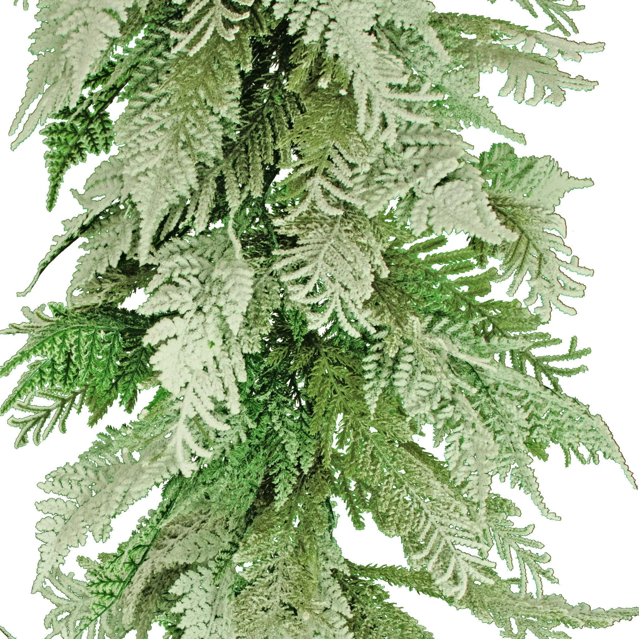 6FT Flocked Cedar and Cypress Garland