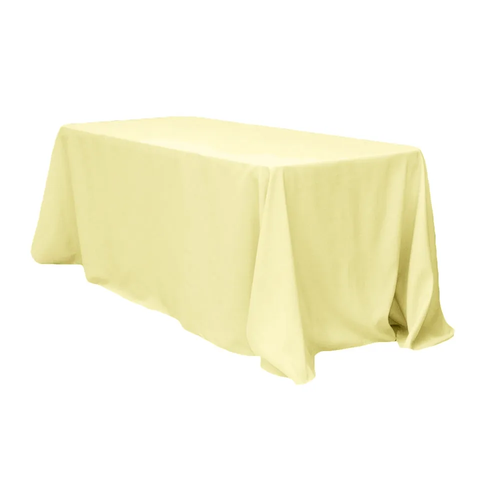90"x132" Rectangular Oblong Polyester Tablecloth - Pastel Yellow