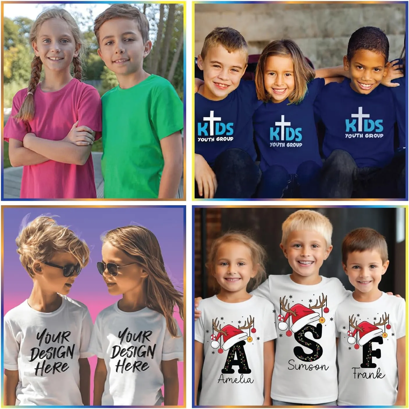 Custom Youth T-Shirts for Boys and Girls | Personalized Image and Text for Kids | Digital Printing