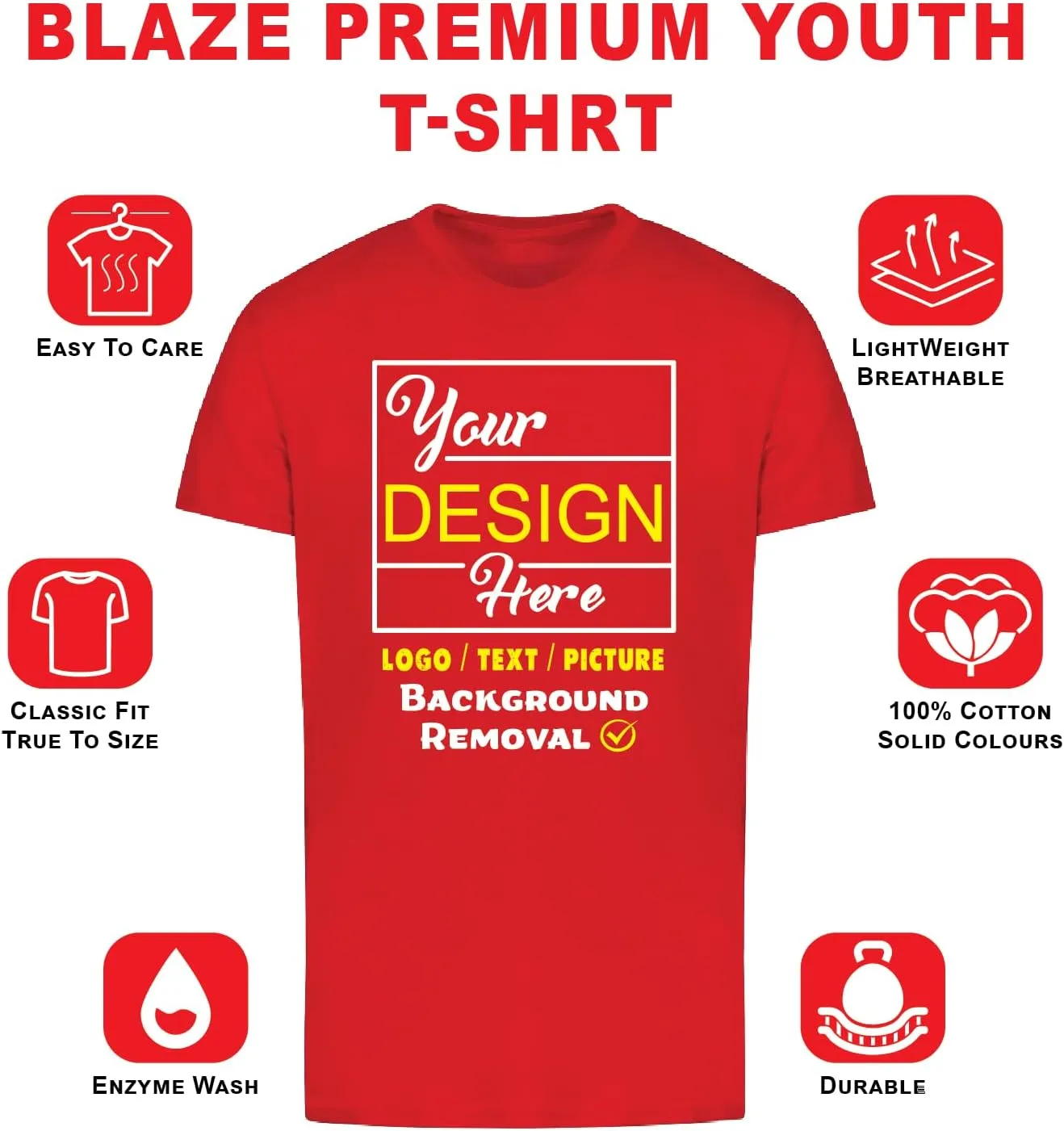 Custom Youth T-Shirts for Boys and Girls | Personalized Image and Text for Kids | Digital Printing