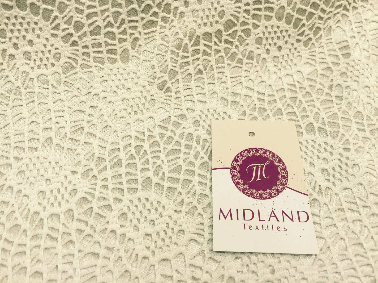 Exquisite Floral Satin Backed Bonded Lace Net - 58" Wide - 1 Way Stretch M10