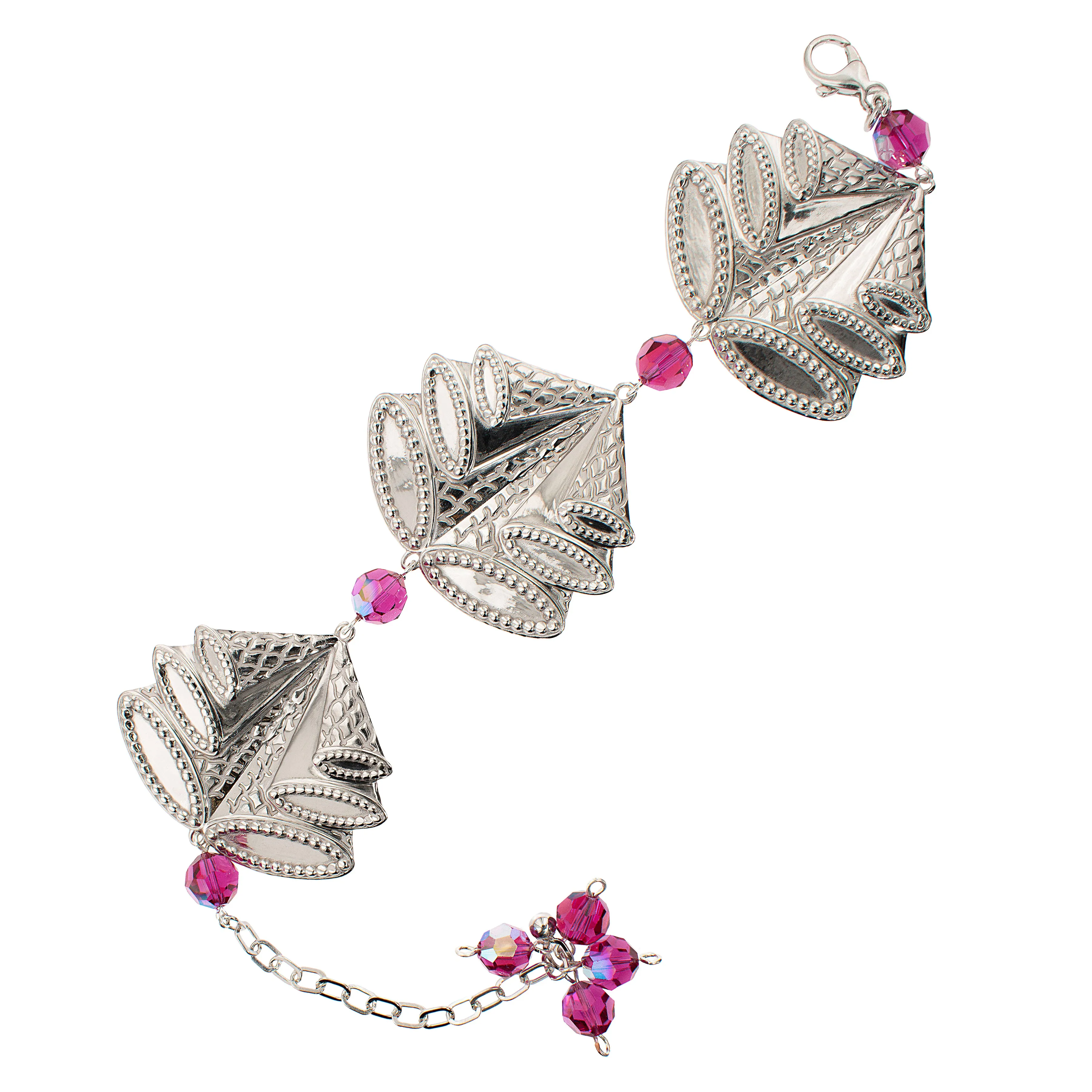 Flight of the Pleats, Bracelet, Sterling Silver