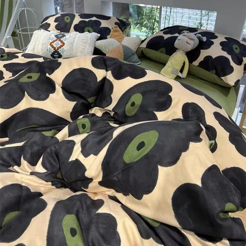 Foggy Gray Quilt Cover Set - Soft Polyester, Multiple Sizes, Dorm &amp; Home Bedding