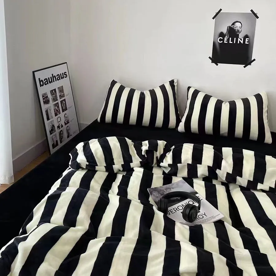 Foggy Gray Quilt Cover Set - Soft Polyester, Multiple Sizes, Dorm &amp; Home Bedding