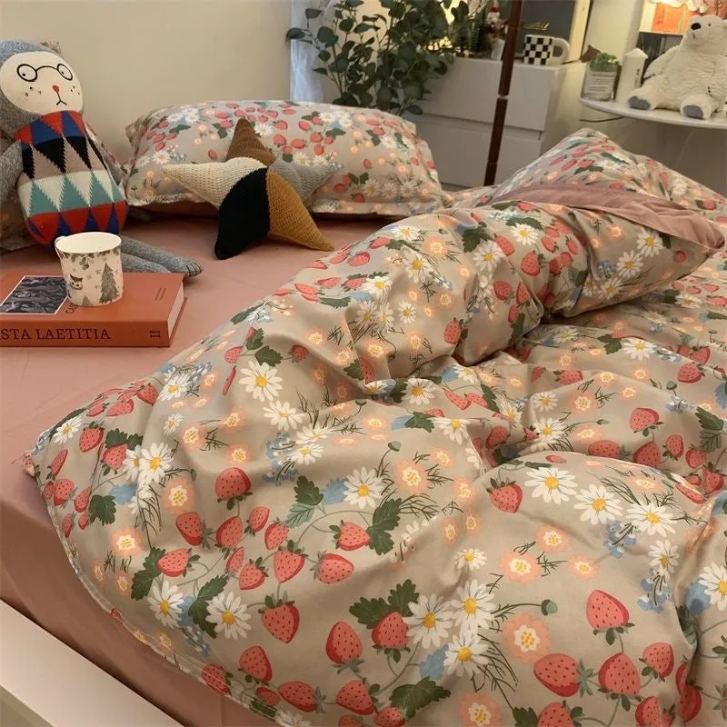 Foggy Gray Quilt Cover Set - Soft Polyester, Multiple Sizes, Dorm &amp; Home Bedding