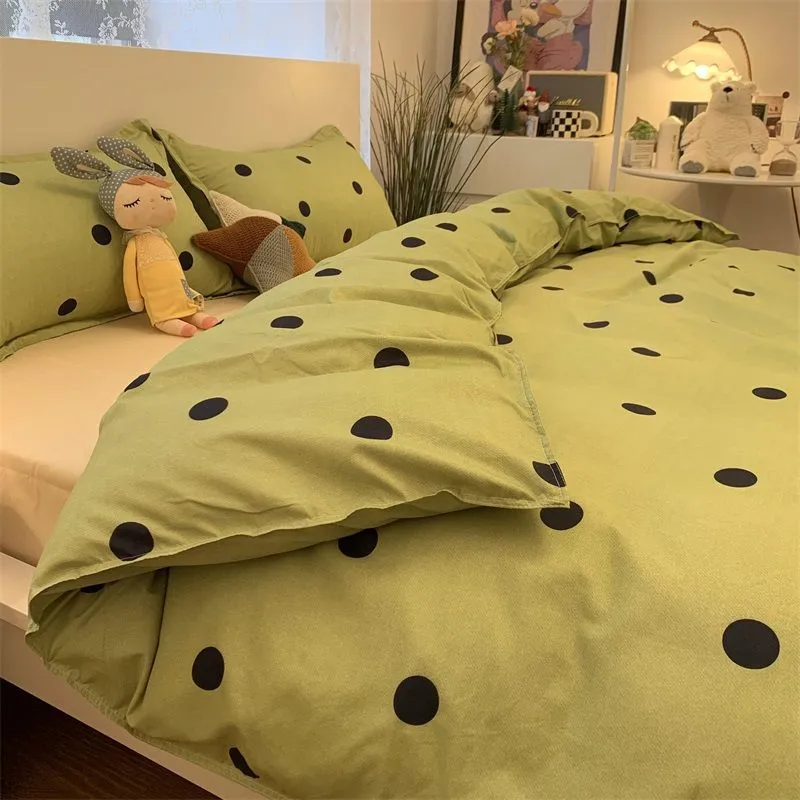 Foggy Gray Quilt Cover Set - Soft Polyester, Multiple Sizes, Dorm &amp; Home Bedding