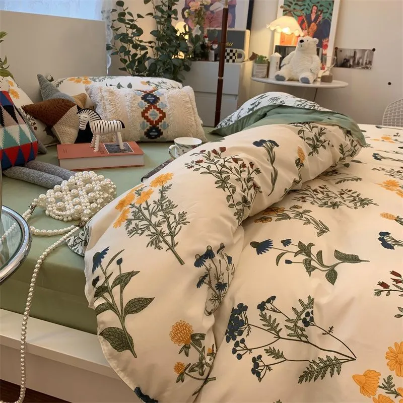 Foggy Gray Quilt Cover Set - Soft Polyester, Multiple Sizes, Dorm &amp; Home Bedding