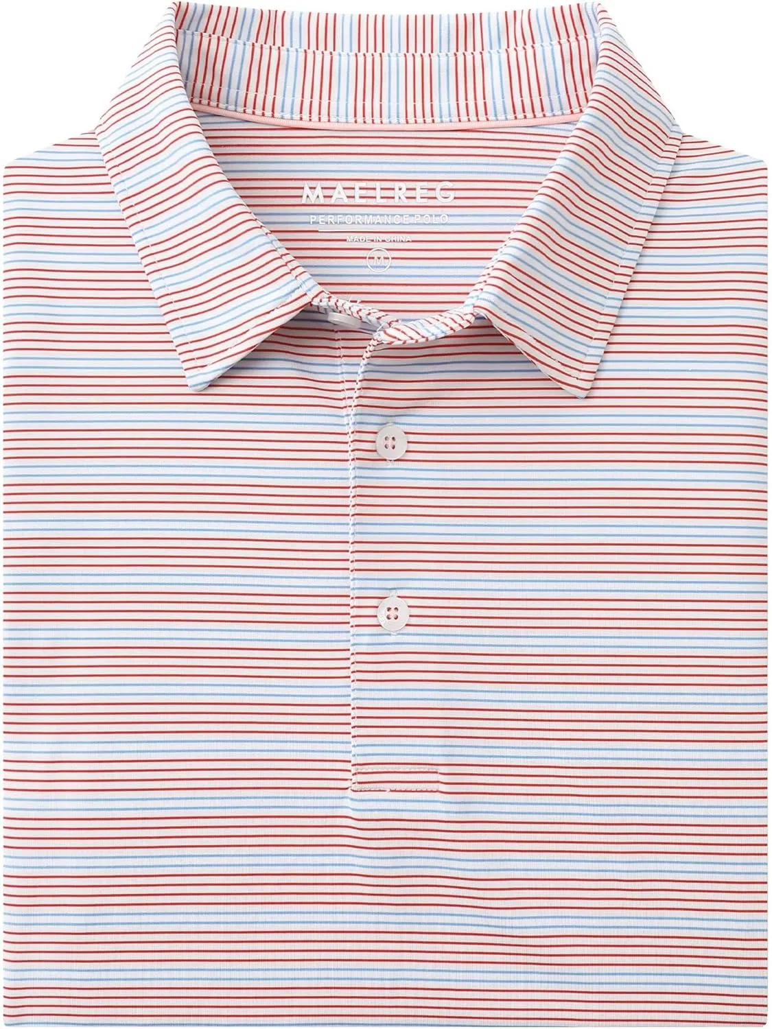 M MAELREG Mens Golf Shirts Dry Fit Moisture Wicking Performance Sports Short Sleeve Striped Collared Polo Shirts for Men