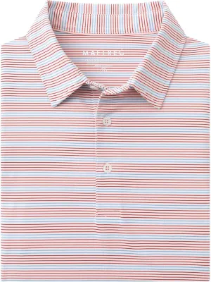 M MAELREG Mens Golf Shirts Dry Fit Moisture Wicking Performance Sports Short Sleeve Striped Collared Polo Shirts for Men