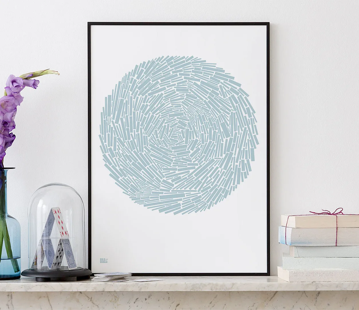 'Nest' Abstract Art Print in Duck Egg Blue