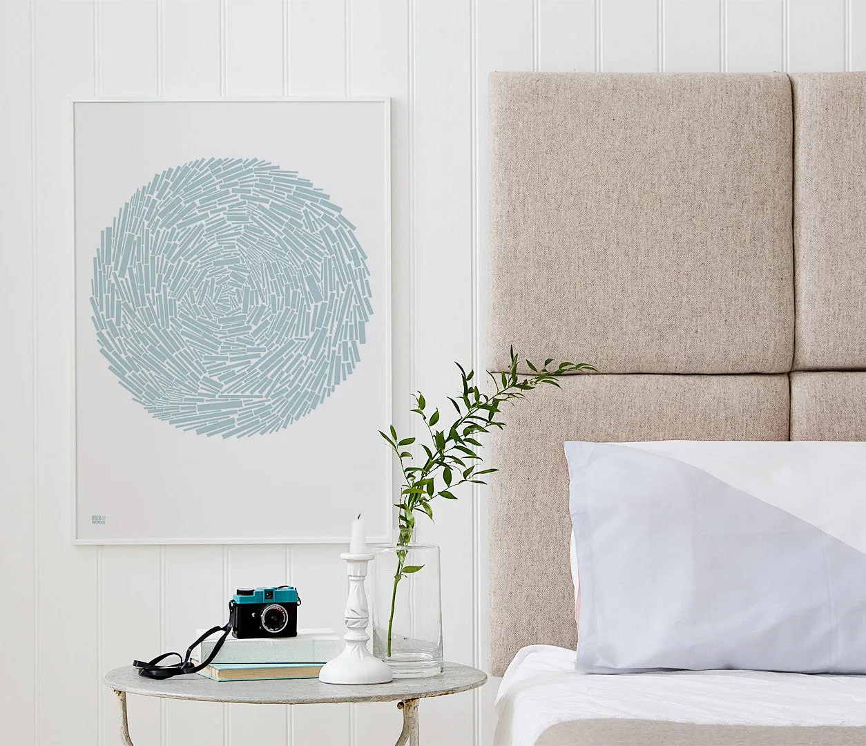 'Nest' Abstract Art Print in Duck Egg Blue