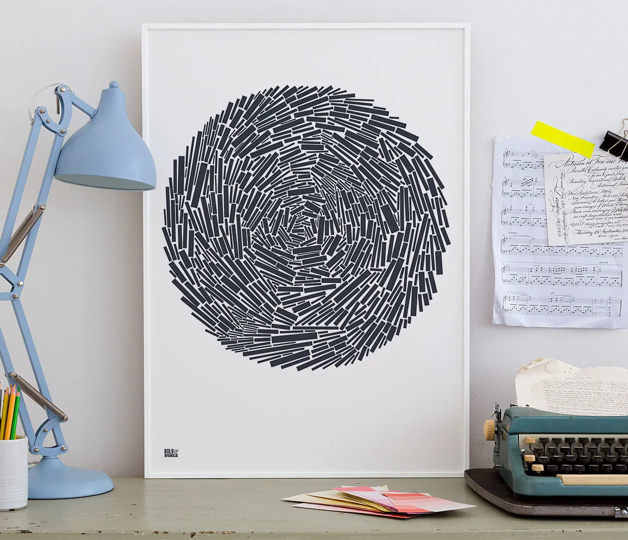 'Nest' Abstract Art Print in Sheer Slate