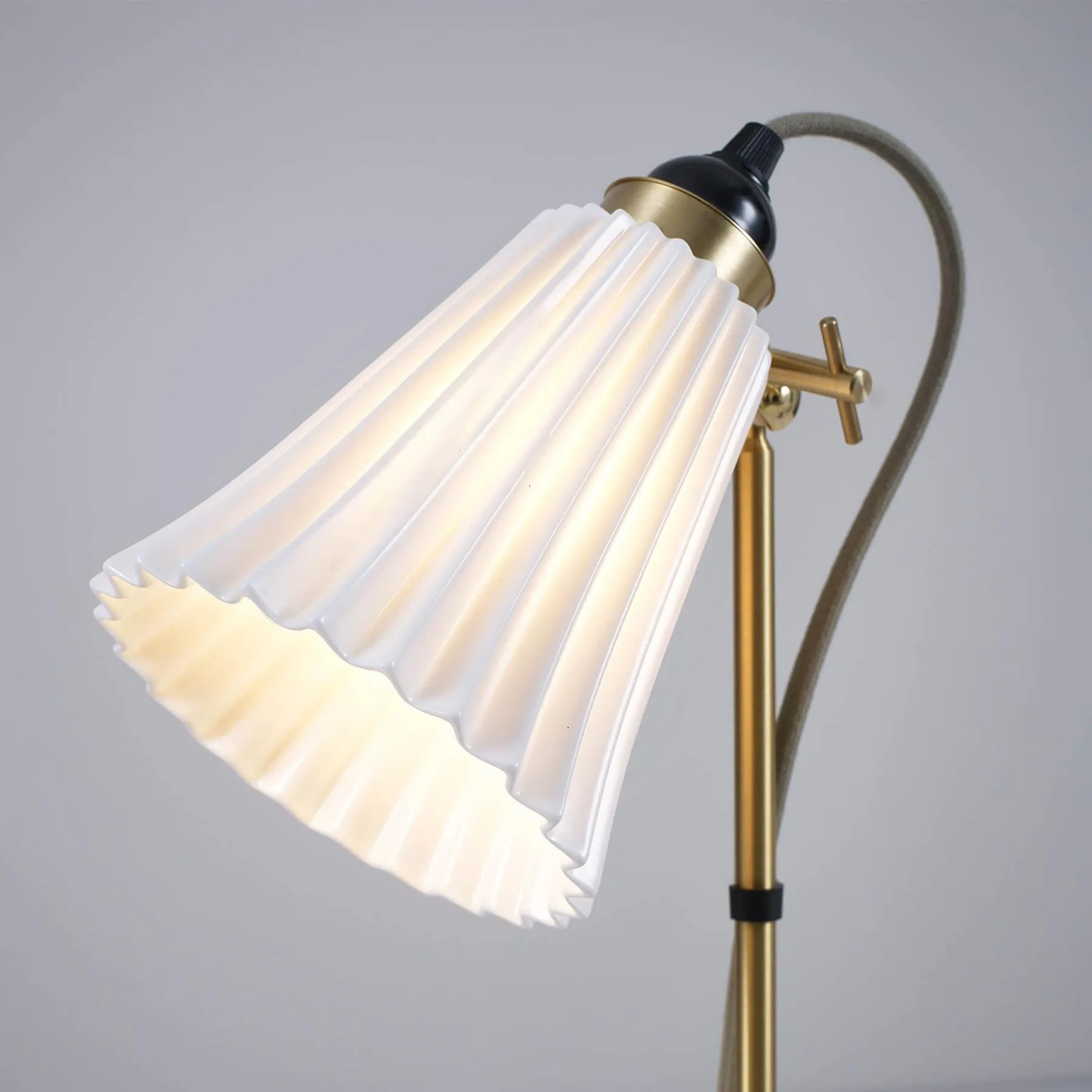 Original BTC Hector Pleat Medium Brass Table Lamp