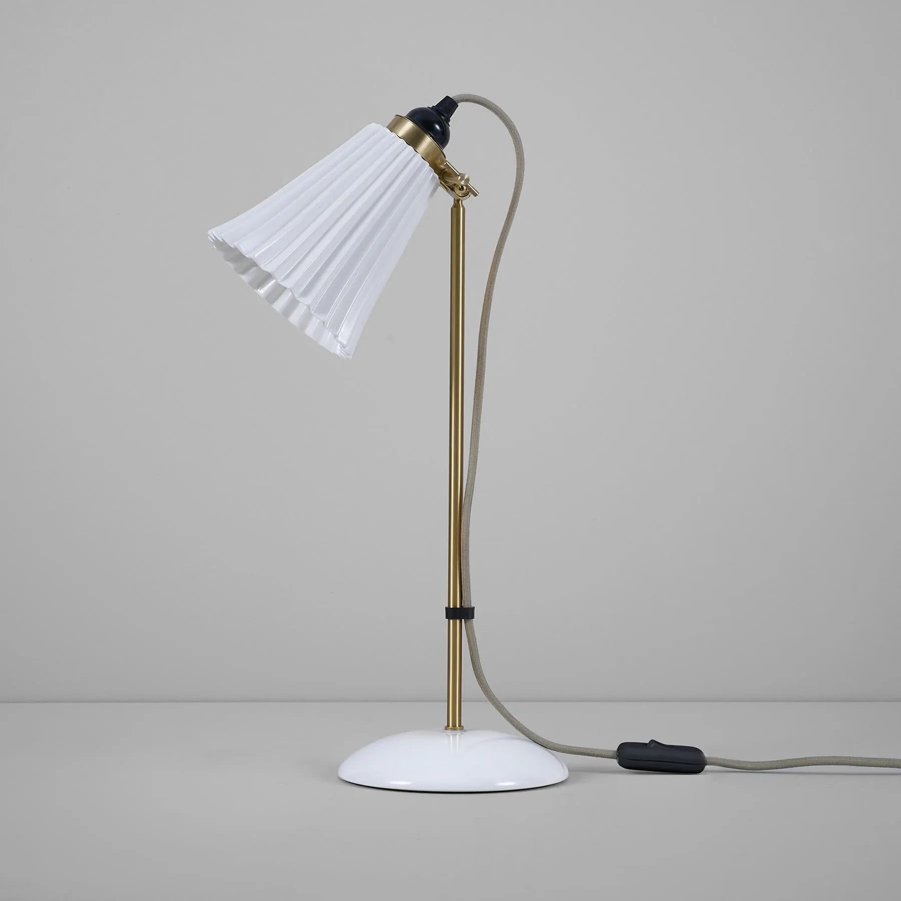 Original BTC Hector Pleat Medium Brass Table Lamp