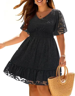 Pinup Fashion Women Plus Size Dresses Summer -Graduation Wedding Guest Casual Semi Formal Short Dress 2025