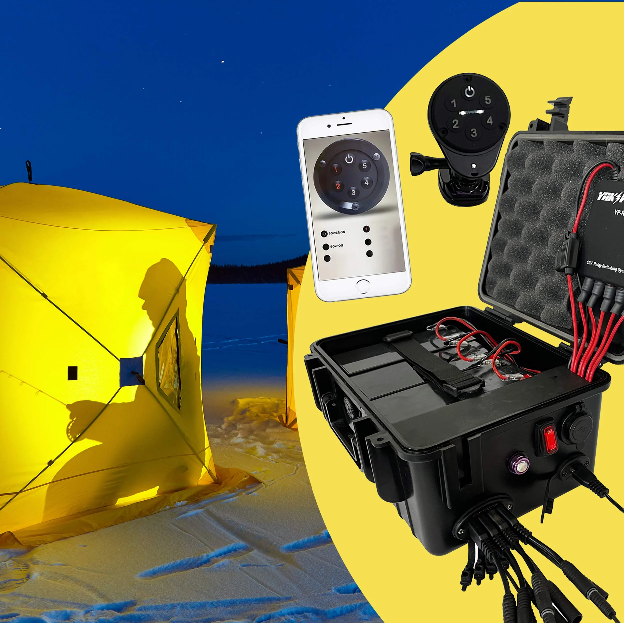 Portable Power Station with 5 Circuit Wireless Digital Switching System (batteries not included)
