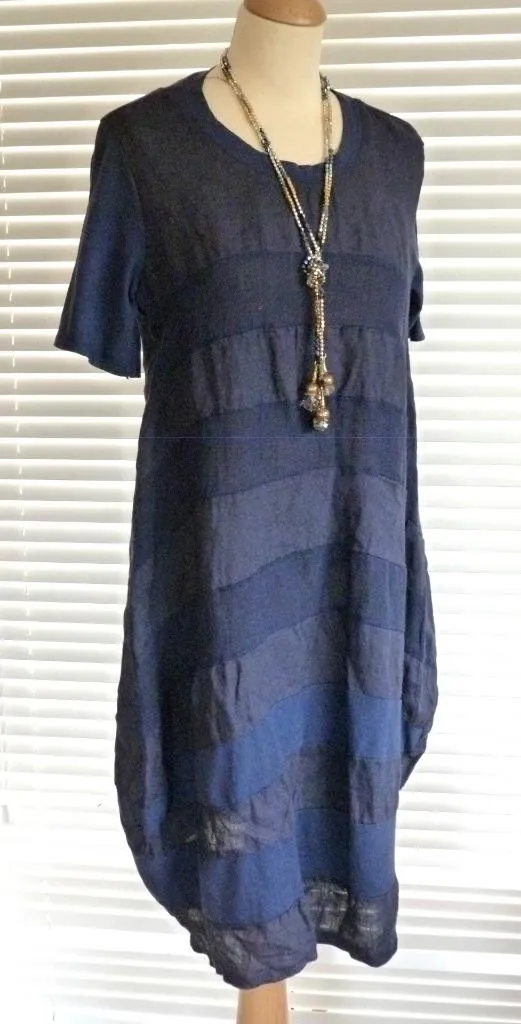 Sheer Gauze Linen--Dark blue Thin Transparent Linen Fabric 58&quot;