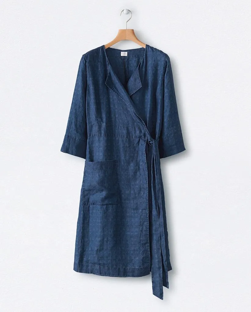 Sheer Gauze Linen--Dark blue Thin Transparent Linen Fabric 58&quot;
