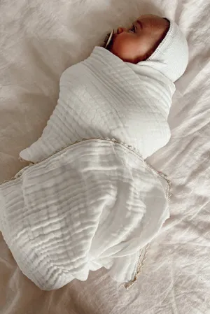 Six Ply Gauze Lace Blanket Milk