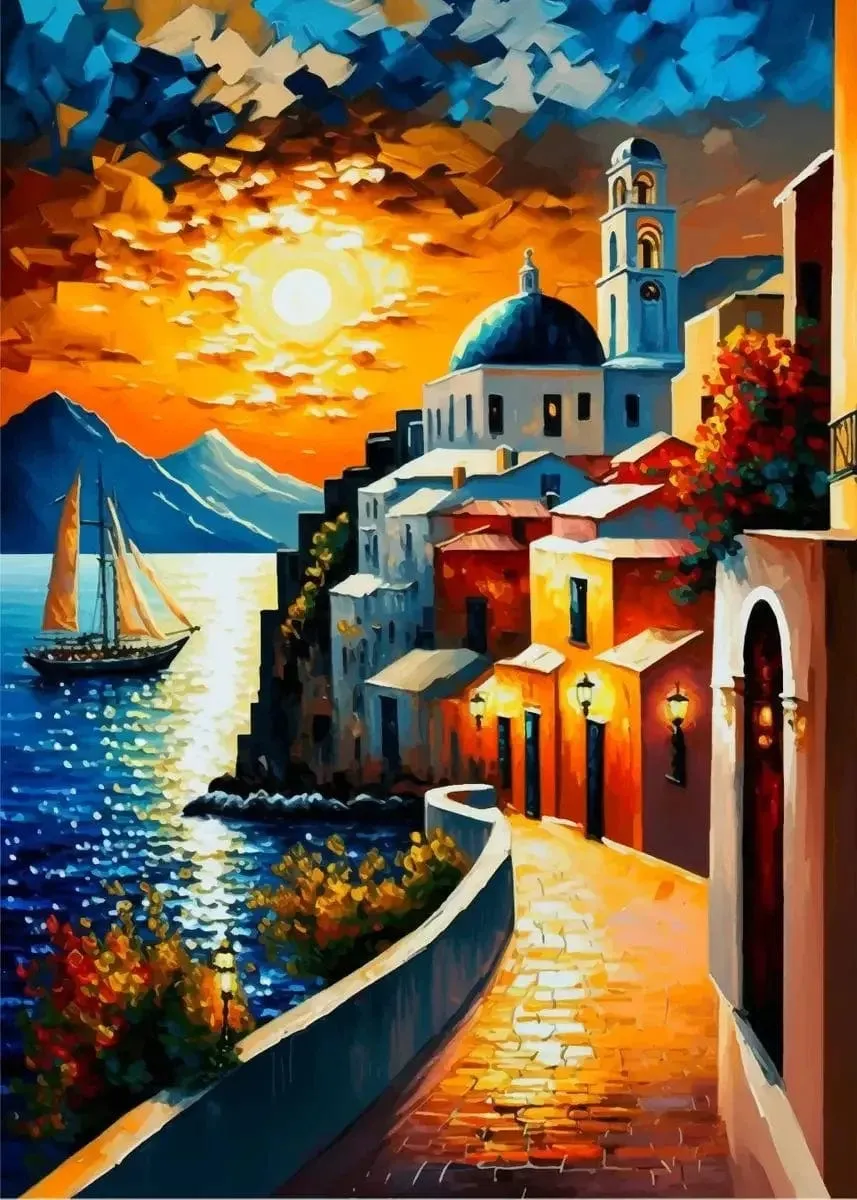 Vibrant Landscapes Abstract Paintings Artwork Prints City Travel Wall Art
