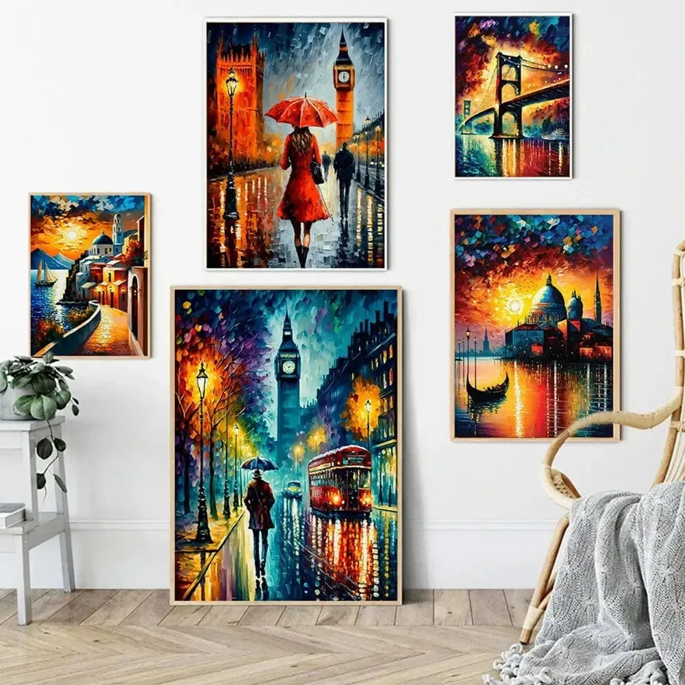Vibrant Landscapes Abstract Paintings Artwork Prints City Travel Wall Art