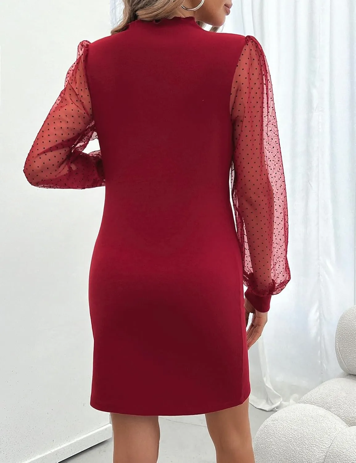 VIMPUNEC Women Fall Long Sleeve Knit Bodycon Dress Wedding Guest Cocktail Date Night Party Mini Dresses