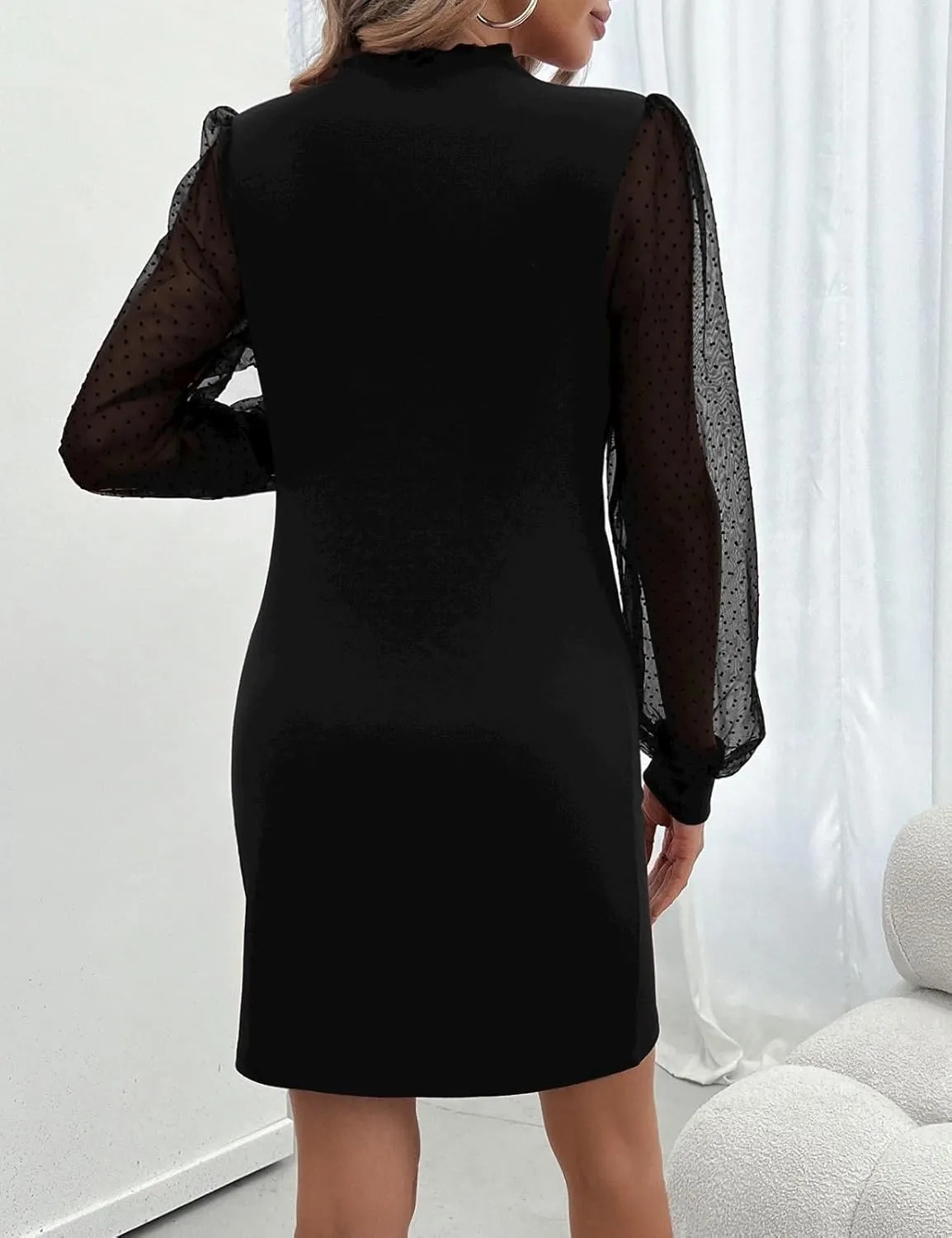 VIMPUNEC Women Fall Long Sleeve Knit Bodycon Dress Wedding Guest Cocktail Date Night Party Mini Dresses
