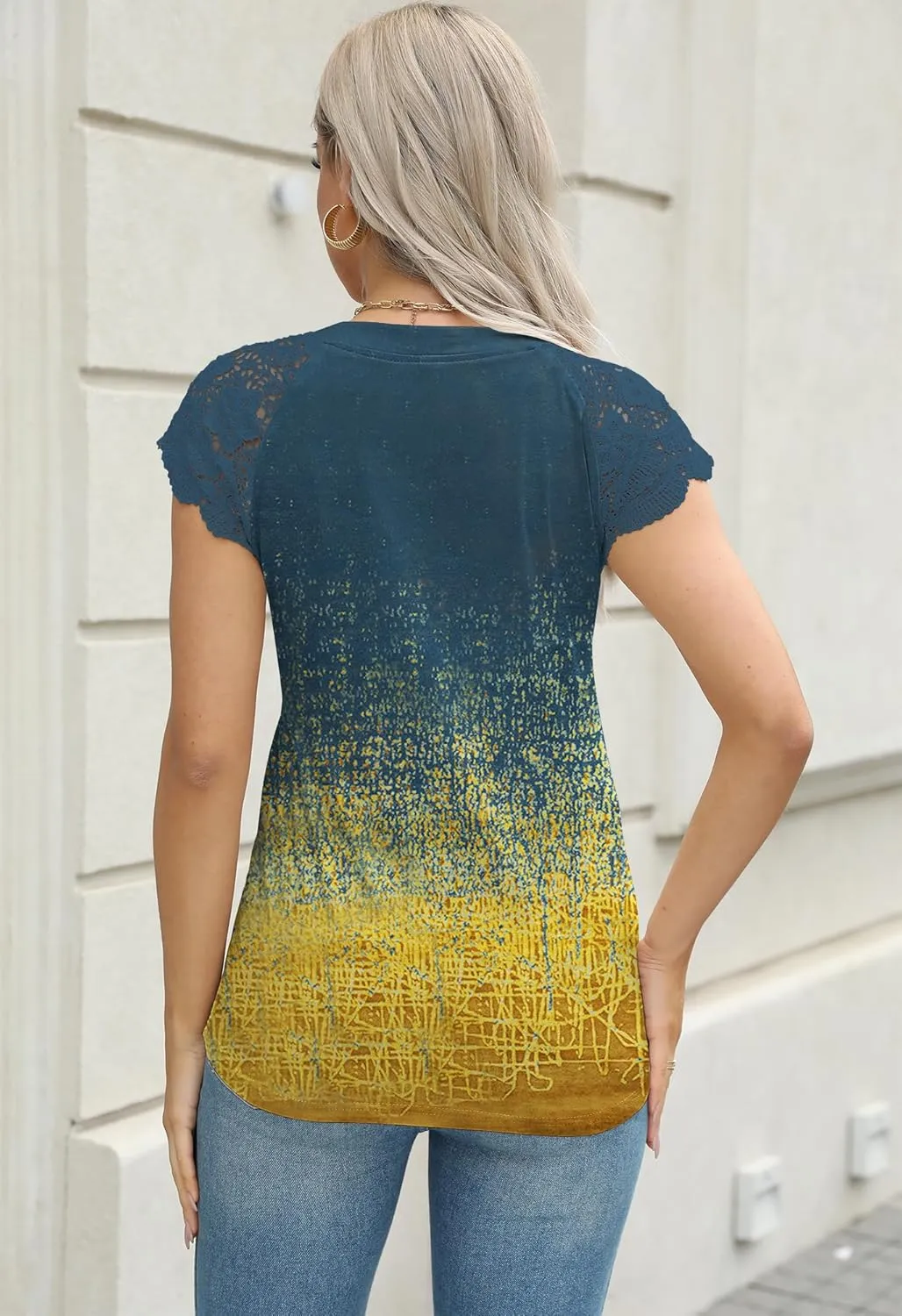 Women's Tank Tops Lace Cap Sleeve Button Down V Neck Summer Casual Loose Fit 2025 Trendy Cute Sleeveless Shirts Blouse