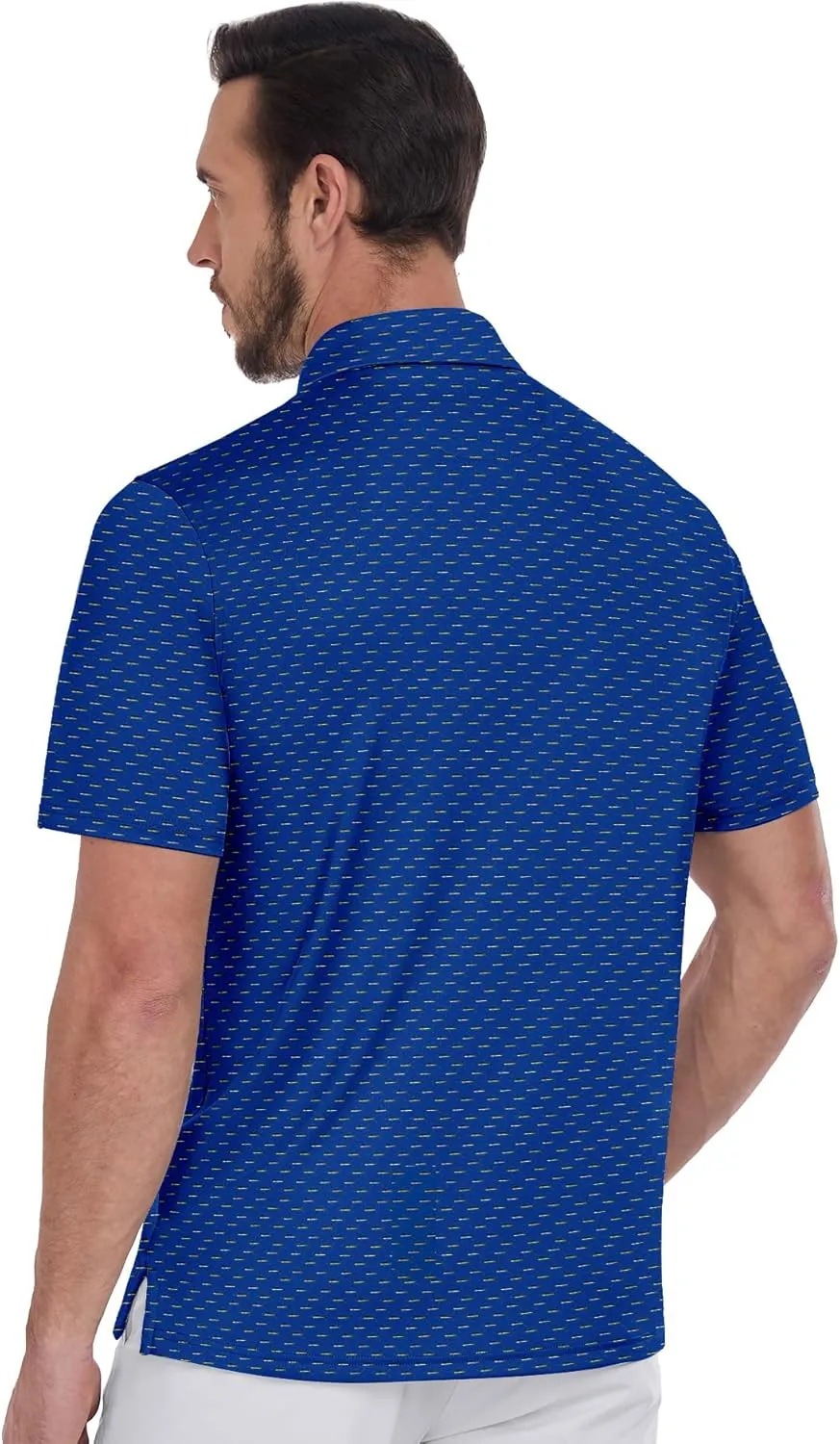 ZITY Mens Golf Shirts Short Sleeve Print Patterns Performance Moisture Wicking Polo Shirt