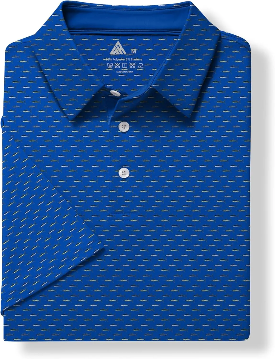 ZITY Mens Golf Shirts Short Sleeve Print Patterns Performance Moisture Wicking Polo Shirt