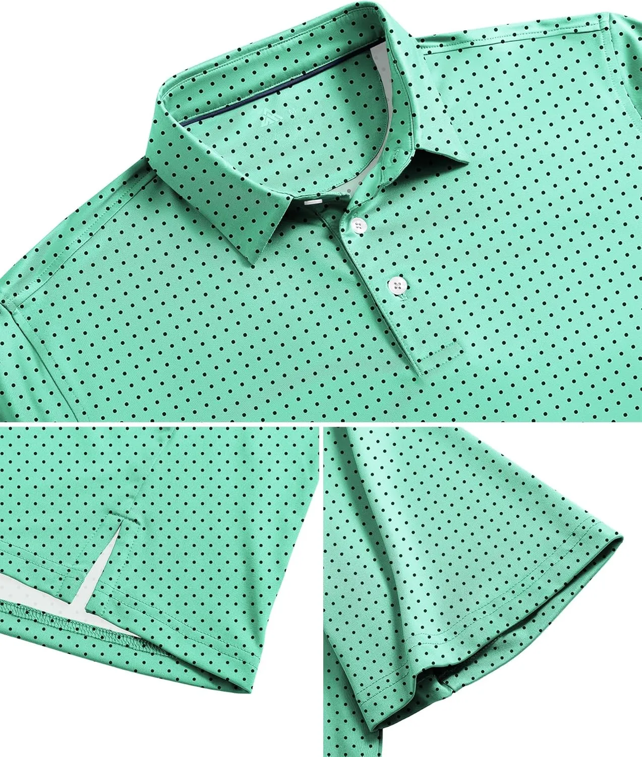 ZITY Mens Golf Shirts Short Sleeve Print Patterns Performance Moisture Wicking Polo Shirt
