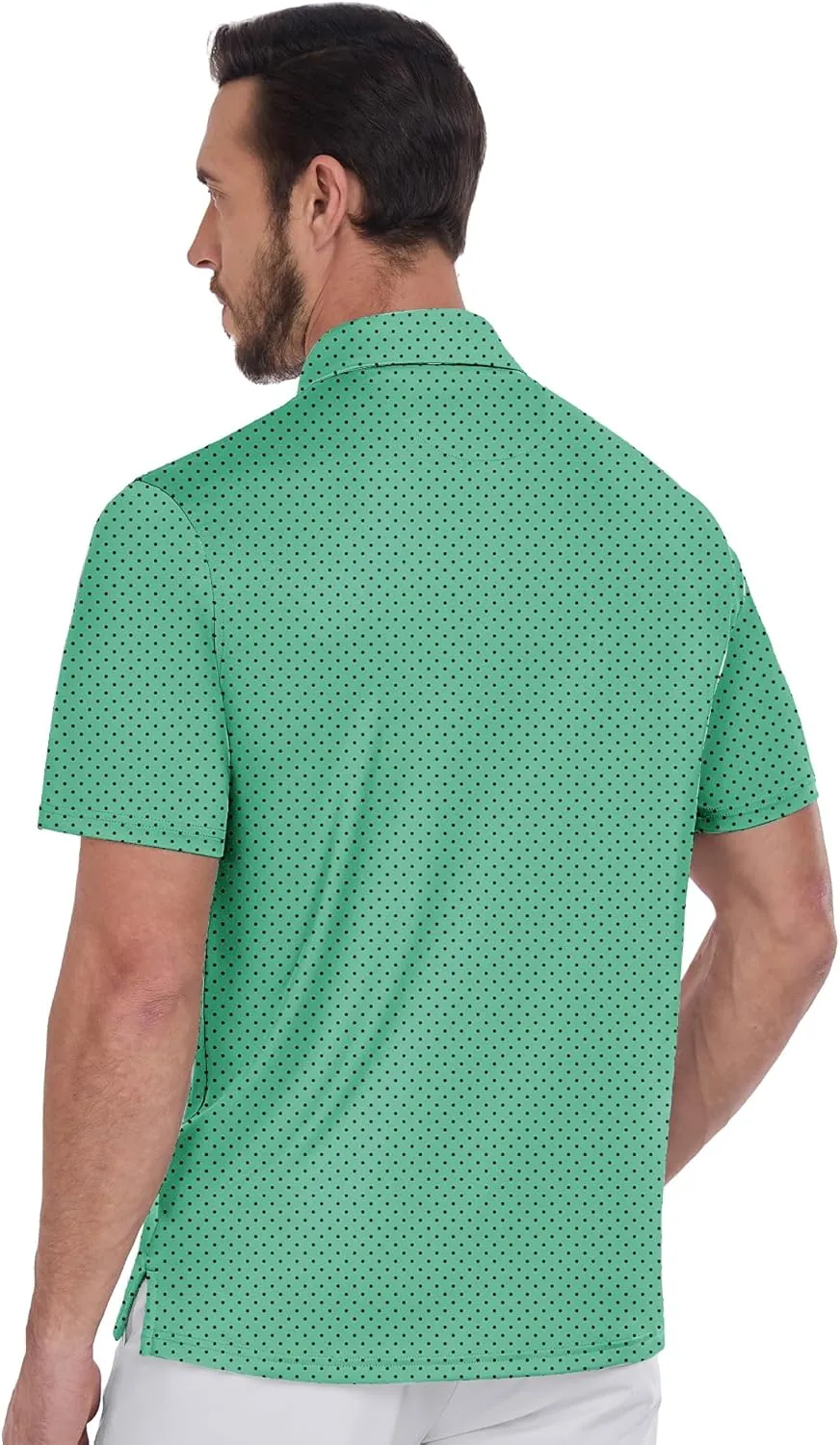 ZITY Mens Golf Shirts Short Sleeve Print Patterns Performance Moisture Wicking Polo Shirt